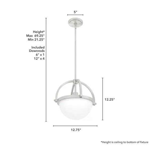 Wedgefield One Light Pendant in Brushed Nickel - Image 12