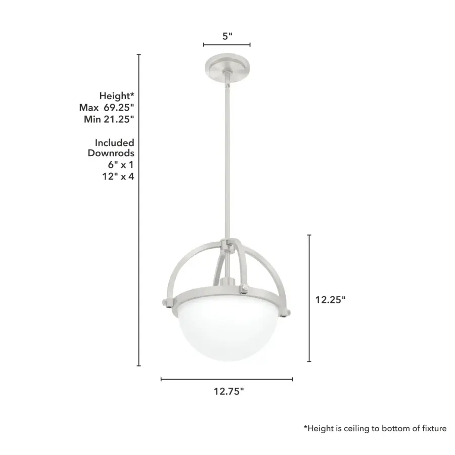 Wedgefield One Light Pendant in Brushed Nickel - Image 12