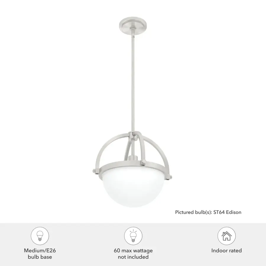 Wedgefield One Light Pendant in Brushed Nickel - Image 9