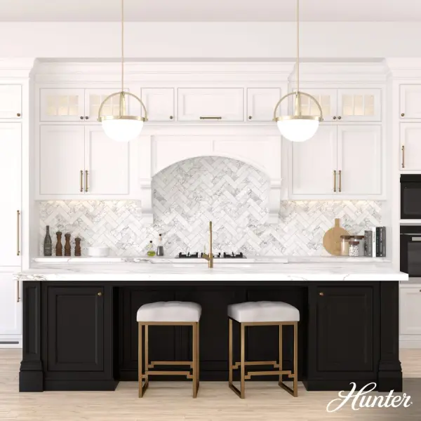 The Wedgefield pendant elevates your space in an updated Edwardian design. The cased-white glass casts a soft glow below, while the open metal orb allows light to reflect from above, reducing shadow. Above your island or over your dining table, the Wedgefield makes a statement and adds glamour to your space. Mix and match with other fixtures from this collection or from our ceiling fan designs. Rated for indoor use only Requires 3 E26 bulbs. Bulbs not included. MADE FOR INDOORS: For use in indoor spaces like kitchens, bedrooms, living rooms, dining rooms, and entryways. BULB RECOMMENDATION: Maximum 60 W per light bulb or equivalent LED bulb. Bulbs not included. PICTURED HERE: Match our image using A19 Standard light bulbs. CUSTOMIZABLE HANGING OPTIONS: With the minimum required downrod, the hanging length is 25.5 inches. When using all of the included downrod, the maximum hanging length is 73.5 inches. WARRANTY: One-year limited warranty backed by the trusted experts at Hunter. - alternate view