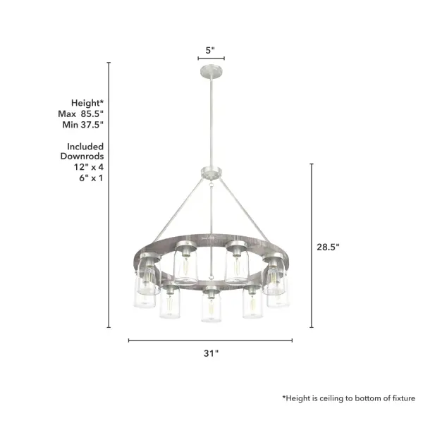 Devon Park 9-Light Chandelier in Brushed Nickel - Image 8