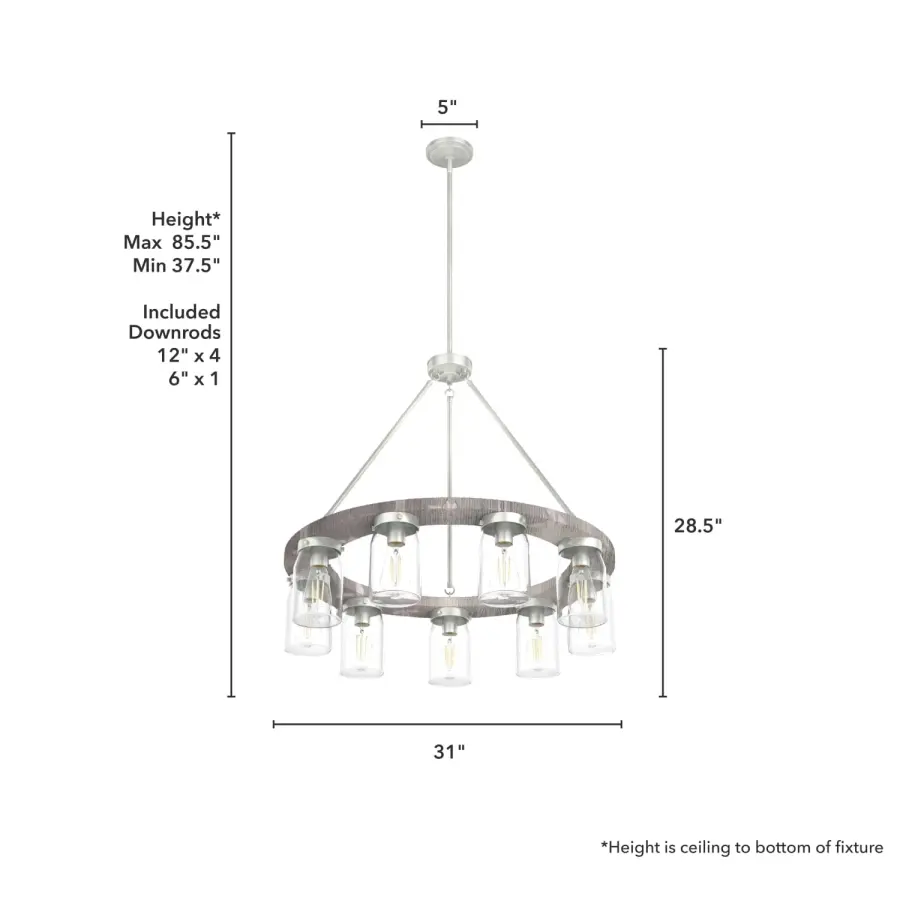 Devon Park 9-Light Chandelier in Brushed Nickel - Image 8