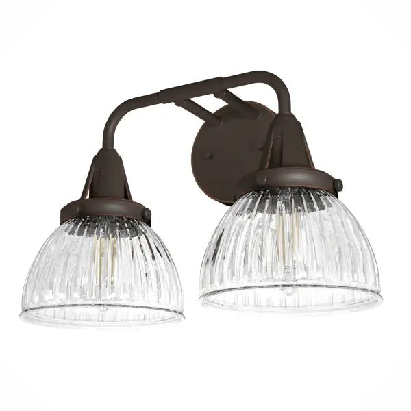 Fluted glass has never looked better. All the details of Cypress Grove's vanity come together to form a memorable fixture. Plus, this one-of-a-kind vanity light's unique design allows it to seamlessly transition into space – whether it's traditional or modern. The elements of this fixture leave a lasting impression and elevate your space. Mix and match with other fixtures from this collection or from our ceiling fan designs. Rated for indoor spaces exposed to humidity Requires 2 E26 bulbs. Bulbs not included. Down Mount Only INDOOR-DAMP RATED: For use in indoor spaces exposed to humidity like bathrooms and laundry rooms. BULB RECOMMENDATION: Maximum 60 W per light bulb or equivalent LED bulb. Bulbs not included. PICTURED HERE: Match our image using ST64 Edison light bulbs. WARRANTY: One-year limited warranty backed by the trusted experts at Hunter.