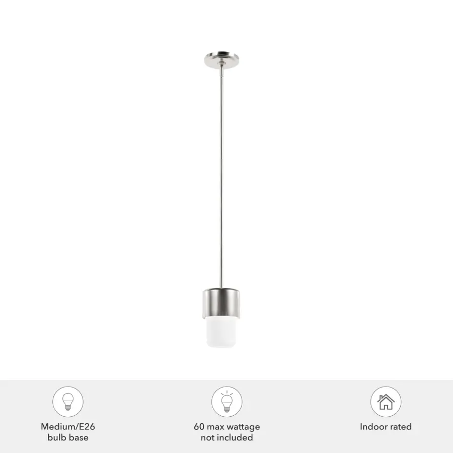 Station One Light Mini Pendant in Brushed Nickel - Image 5