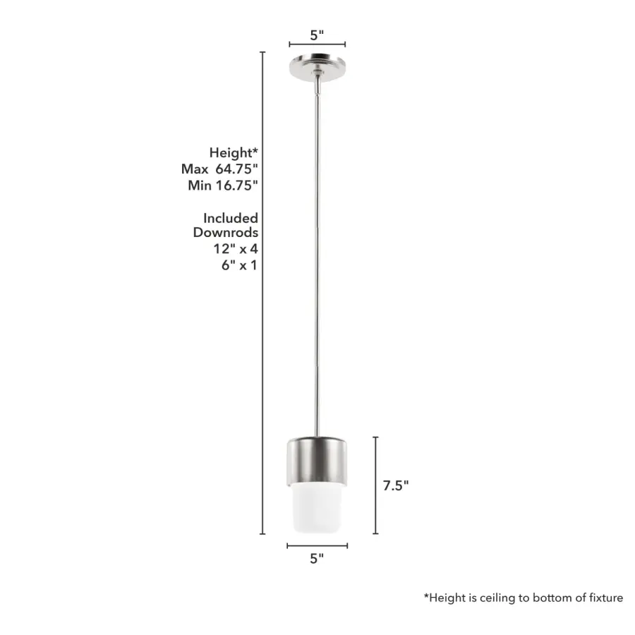 Station One Light Mini Pendant in Brushed Nickel - Image 7
