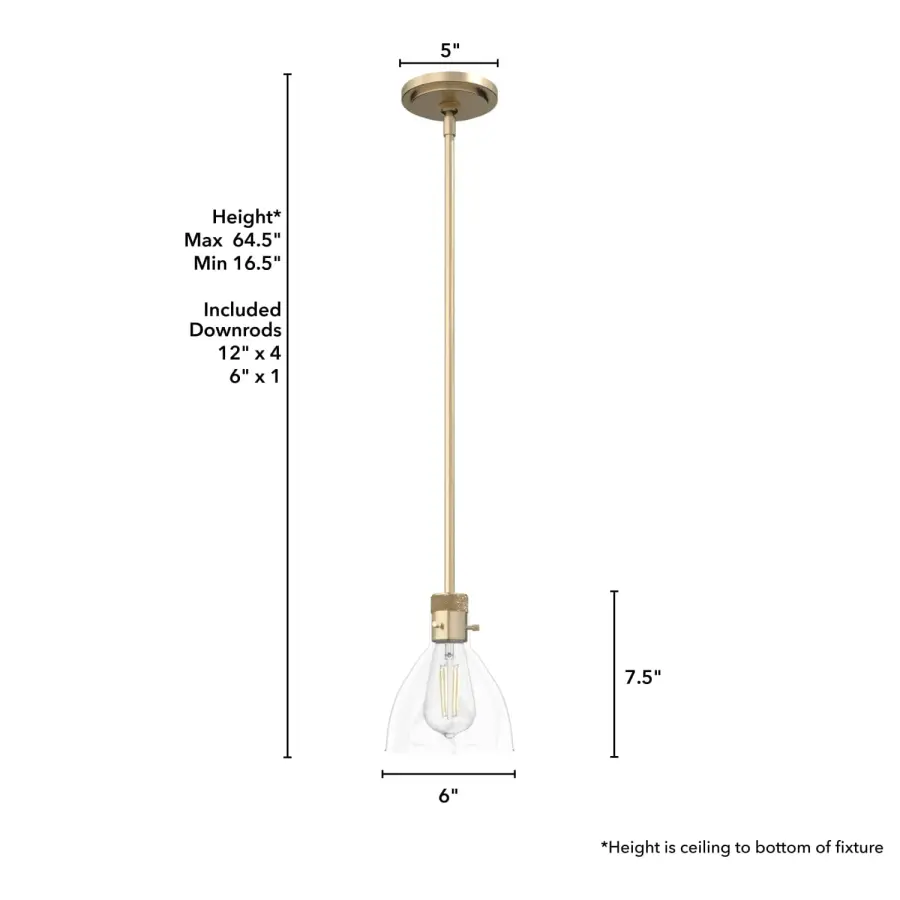 Van Nuys One Light Pendant in Alturas Gold - Image 7