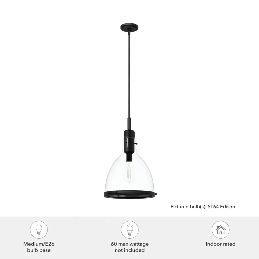 Van Nuys One Light Pendant in Matte Black - Image 8