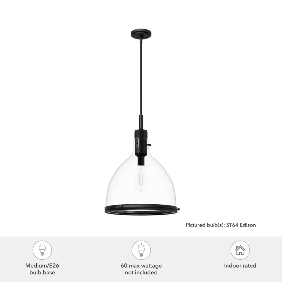 Van Nuys One Light Pendant in Matte Black - Image 7