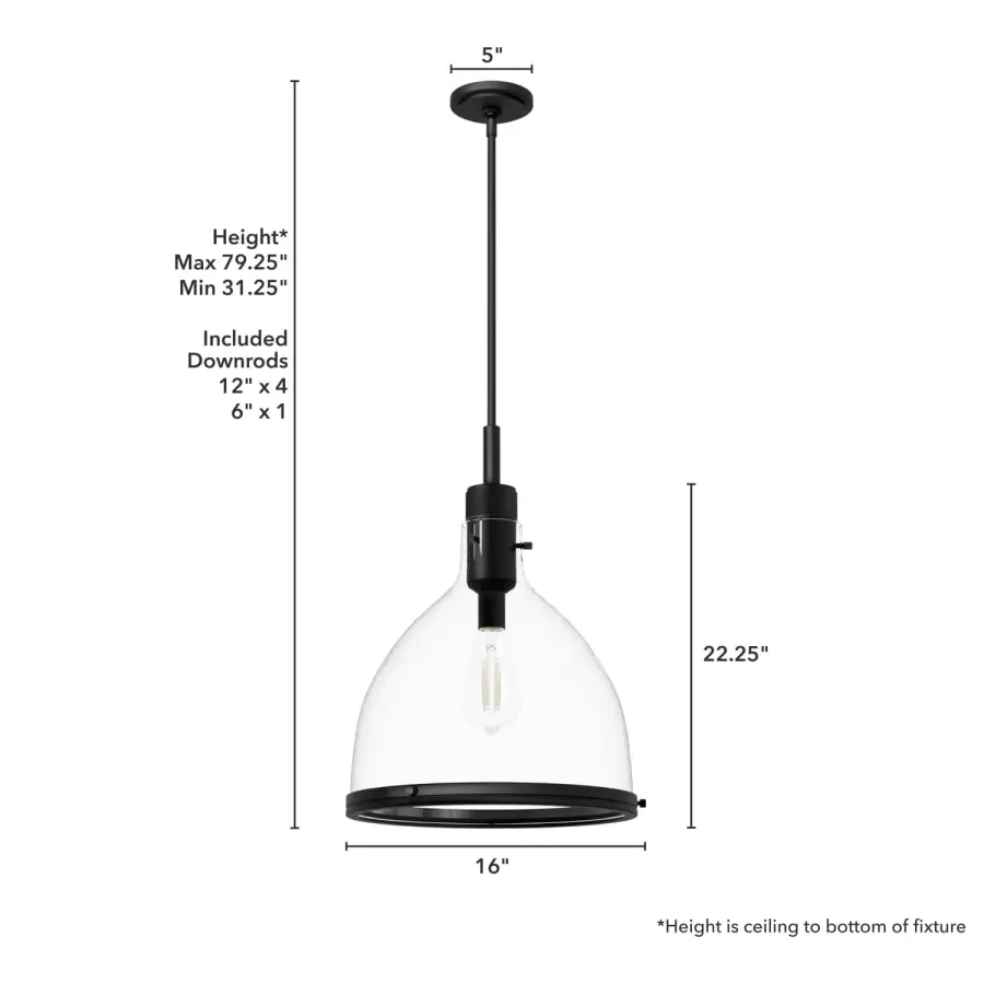 Van Nuys One Light Pendant in Matte Black - Image 10