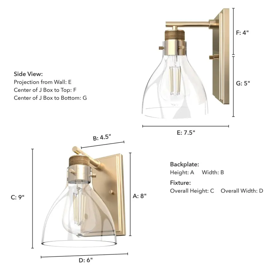 Van Nuys One Light Wall Sconce in Alturas Gold - Image 4