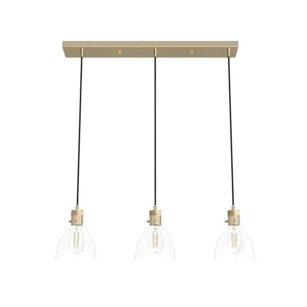 Make an impact with cluster lighting. The Van Nuys's linear cluster fixture produces a finished feel with its detailed design. With three vintage-inspired lights that are designed with industrial details, this fixture works flawlessly in both modern and bohemian spaces. Plus, Van Nuys's linear design allows it to highlight long spaces, such as entryways, kitchen islands, and dining tables. Rated for indoor use only Requires 3 E26 bulbs. Bulbs not included. MADE FOR INDOORS: For use in indoor spaces like kitchens, bedrooms, living rooms, dining rooms, and entryways. BULB RECOMMENDATION: Maximum 60 W per light bulb or equivalent LED bulb. Bulbs not included. PICTURED HERE: Match our image using ST64 Edison light bulbs. CUSTOMIZABLE HANGING OPTIONS: With the minimum required cord, the hanging length is 16 inches. When using all of the included cord, the maximum hanging length is 130 inches. WARRANTY: One-year limited warranty backed by the trusted experts at Hunter. - alternate view