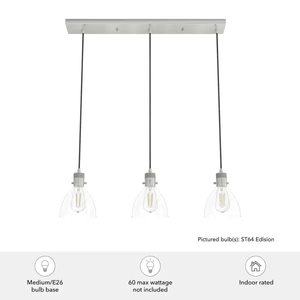 Van Nuys Three Light Linear Pendant in Brushed Nickel - Image 5