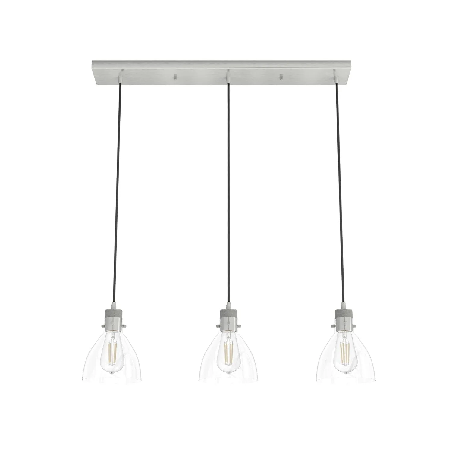 Van Nuys Three Light Linear Pendant in Brushed Nickel