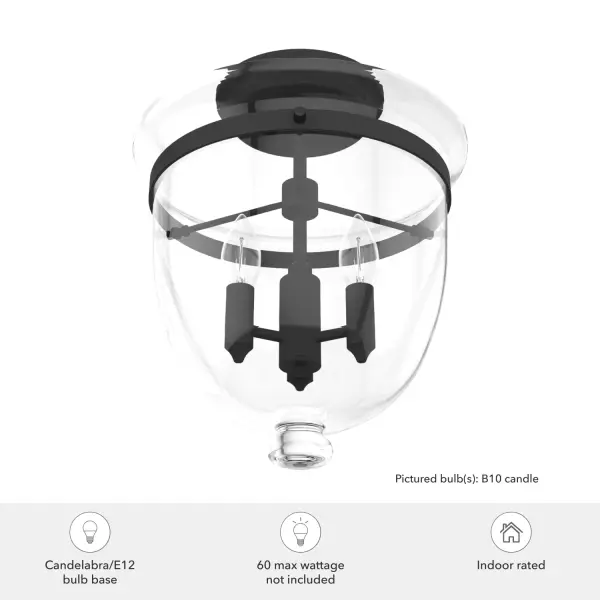 Belltown Three Light Flush Mount in Natural Black Iron - Image 3