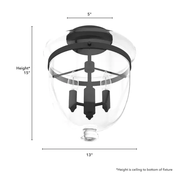 Belltown Three Light Flush Mount in Natural Black Iron - Image 4
