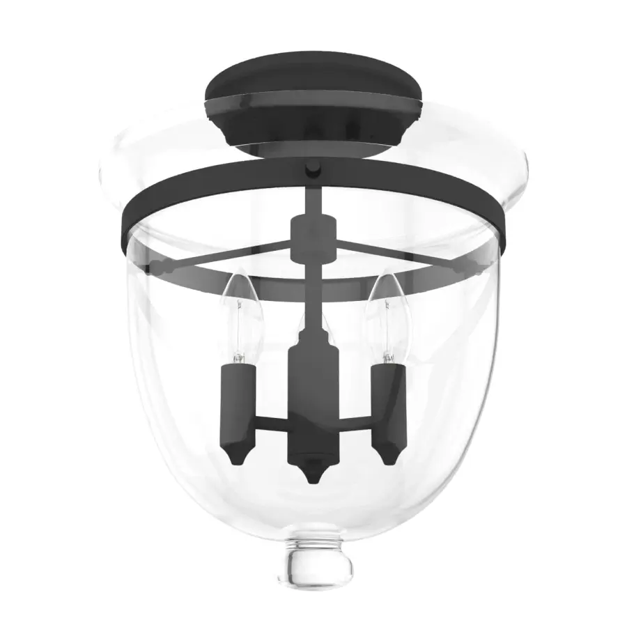 Belltown Three Light Flush Mount in Natural Black Iron - Image 6