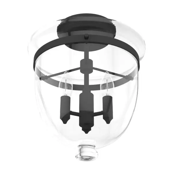 Belltown Three Light Flush Mount in Natural Black Iron - Image 7