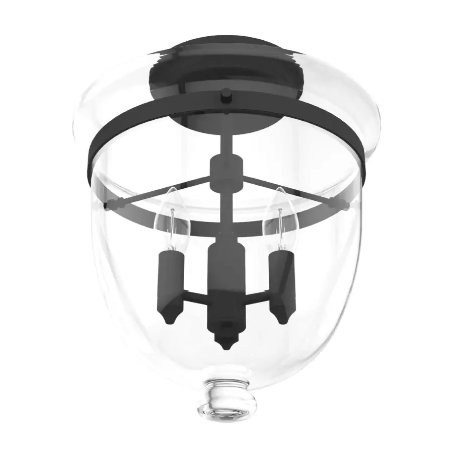 Belltown Three Light Flush Mount in Natural Black Iron - Image 7