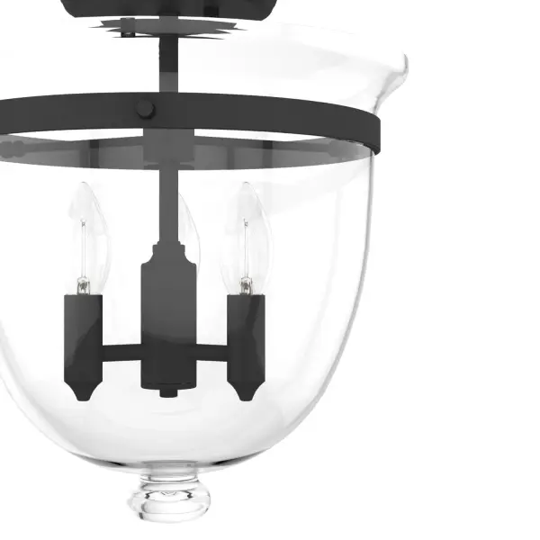 Belltown Three Light Flush Mount in Natural Black Iron - Image 8
