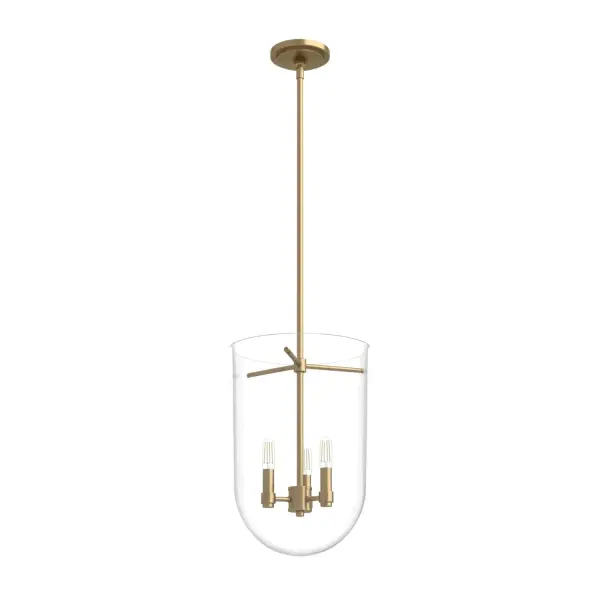 Antique influences meet modern design. The Sacha pendant light boasts a simplistic design with elegant lines. The fixture's clear glass and clean finishes make this bell-shaped pendant a wonderful addition to modern or traditional spaces. For a cohesive look, pair this pendant light with other bold fixtures from the Sacha collection. Mix and match with fans from our ceiling fan collections to fully finish your space. Rated for indoor use only Requires 3 E12 bulbs. Bulbs not included. MADE FOR INDOORS: For use in indoor spaces like kitchens, bedrooms, living rooms, dining rooms, and entryways. BULB RECOMMENDATION: Maximum 60 W per light bulb or equivalent LED bulb. Bulbs not included. PICTURED HERE: Match our image using T6 Tubular light bulbs. CUSTOMIZABLE HANGING OPTIONS: With the minimum required downrod, the hanging length is 24.5 inches. When using all of the included downrod, the maximum hanging length is 72.5 inches. WARRANTY: One-year limited warranty backed by the trusted experts at Hunter.