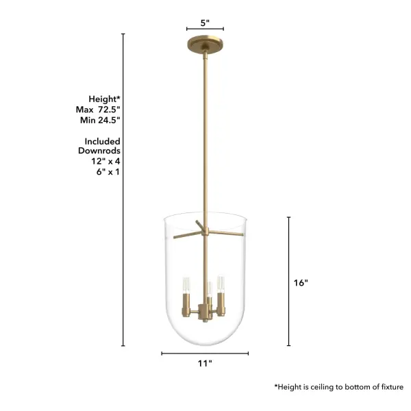 Sacha Three Light Pendant in Alturas Gold - Image 7