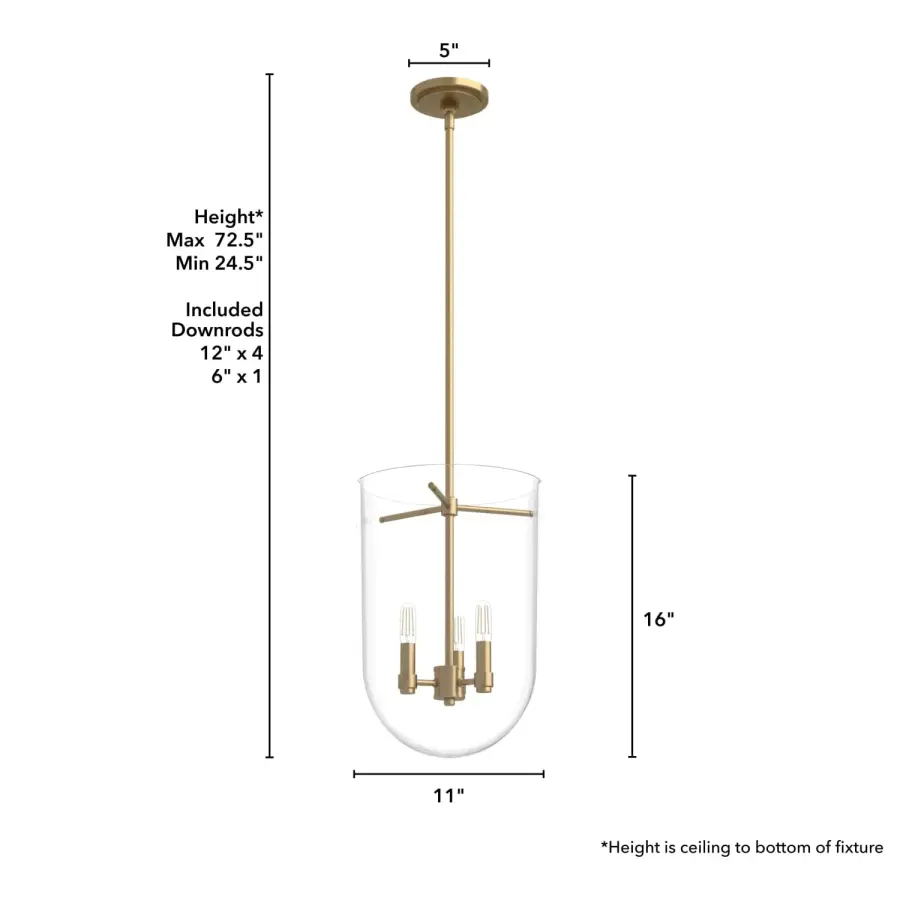 Sacha Three Light Pendant in Alturas Gold - Image 7