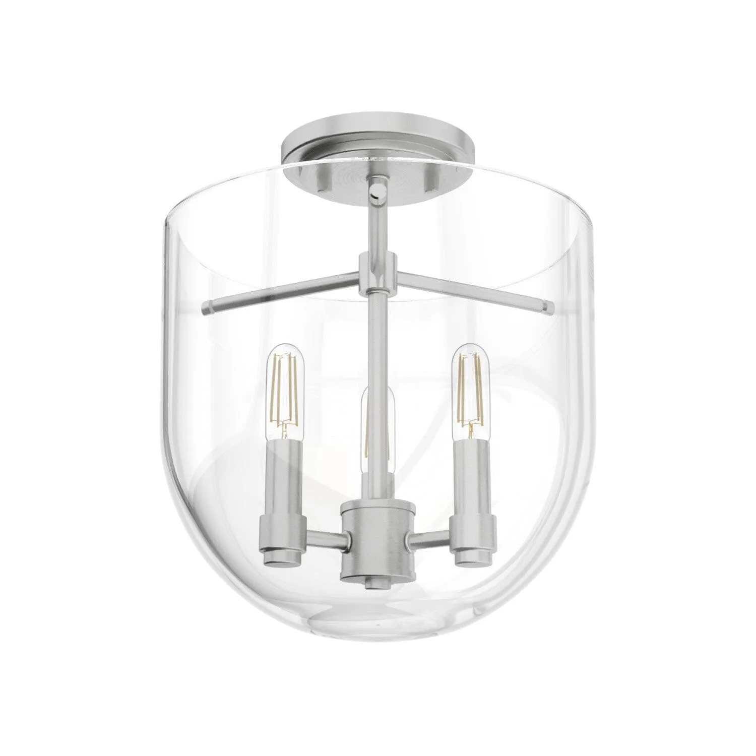 Sacha Three Light Flush Mount in Brushed Nickel