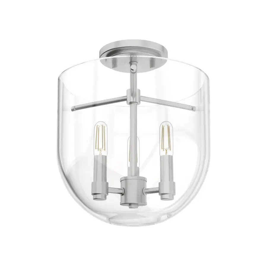 Sacha Three Light Flush Mount in Natural Black Iron - Image 1