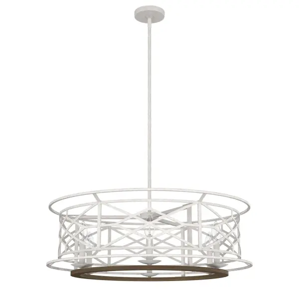 Delicate design with a big statement. The ornate Chippendale patterning on the Langwood chandelier pops against its wood-inspired detailing. This Regency-inspired round chandelier illuminates your style in your favorite formal or transitional spaces. Fallen in love with this fixture? Pair it with other members of the Langwood Collection. Mix and match with fans from our ceiling fan collections to fully finish your space. Rated for indoor use only Requires 6 E12 bulbs. Bulbs not included. MADE FOR INDOORS: For use in indoor spaces like kitchens, bedrooms, living rooms, dining rooms, and entryways. BULB RECOMMENDATION: Maximum 60 W per light bulb or equivalent LED bulb. Bulbs not included. PICTURED HERE: Match our image using B10 Candle light bulbs. CUSTOMIZABLE HANGING OPTIONS: With the minimum required downrod, the hanging length is 18.5 inches. When using all of the included downrod, the maximum hanging length is 66.5 inches. WARRANTY: One-year limited warranty backed by the trusted experts at Hunter.