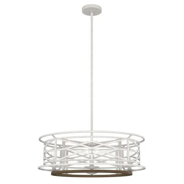 Regency-inspired design with modern influences. The Langwood chandelier is a perfect harmony of wood-inspired finishes and iron work detailing. This fixture creates a focal point in any formal or transitional space with its intricate Chippendale pattern and iron detailing. Create a seamless design that expresses your style by pairing this round chandelier with other fixtures from the complete Langwood Collection. Rated for indoor use only Requires 4 E12 bulbs. Bulbs not included. MADE FOR INDOORS: For use in indoor spaces like kitchens, bedrooms, living rooms, dining rooms, and entryways. BULB RECOMMENDATION: Maximum 60 W per light bulb or equivalent LED bulb. Bulbs not included. PICTURED HERE: Match our image using B10 Candle light bulbs. CUSTOMIZABLE HANGING OPTIONS: With the minimum required downrod, the hanging length is 16.75 inches. When using all of the included downrod, the maximum hanging length is 63.5 inches. WARRANTY: One-year limited warranty backed by the trusted experts at Hunter.