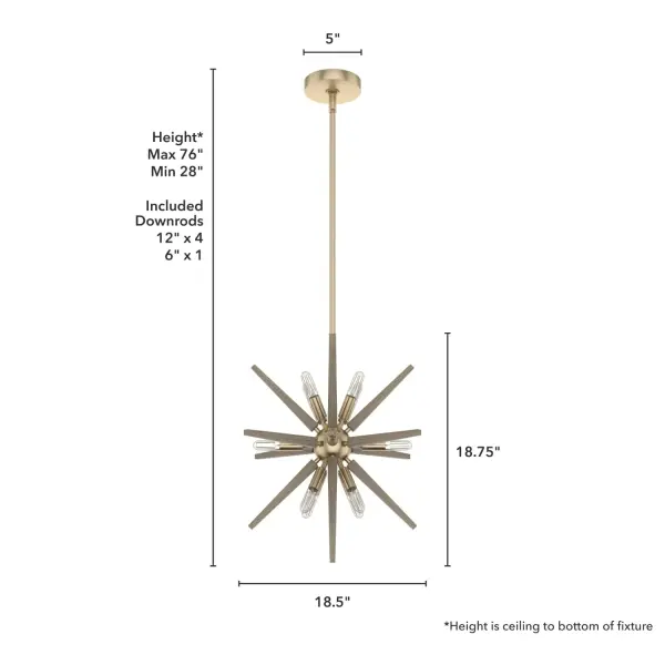 Jupiter Star 12-Light Pendant in Alturas Gold - Image 4