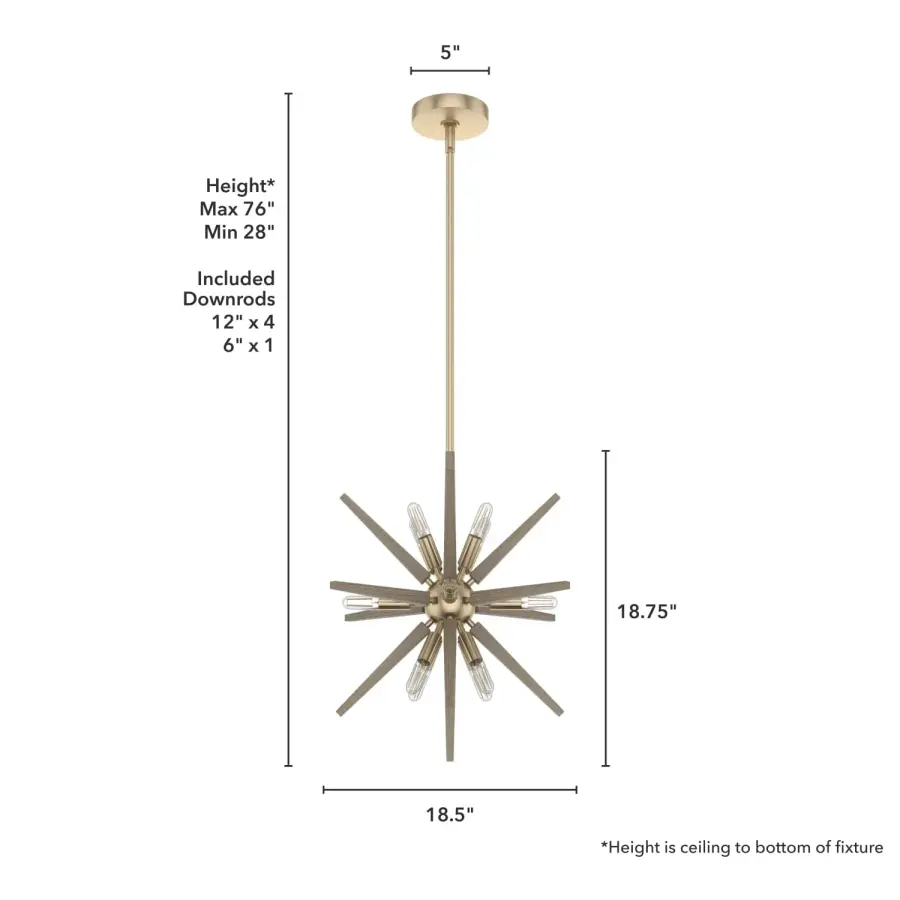 Jupiter Star 12-Light Pendant in Alturas Gold - Image 4