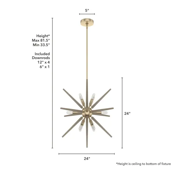 Jupiter Star 12-Light Pendant in Alturas Gold - Image 4
