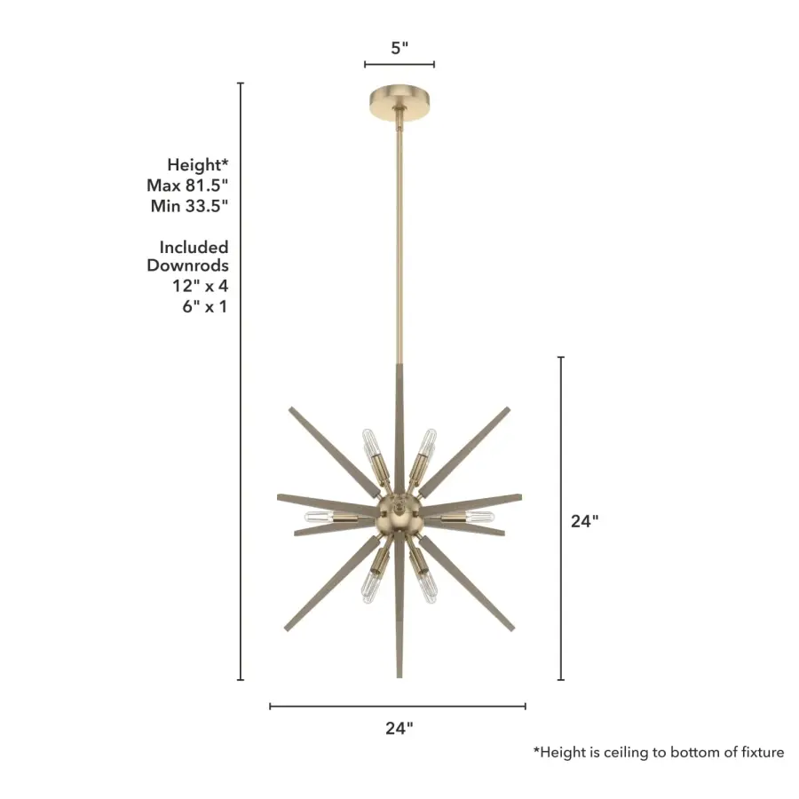 Jupiter Star 12-Light Pendant in Alturas Gold - Image 4