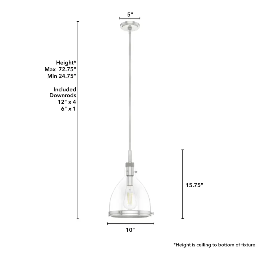 Van Nuys One Light Pendant in Brushed Nickel - Image 12