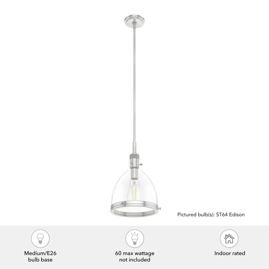 Van Nuys One Light Pendant in Brushed Nickel - Image 9