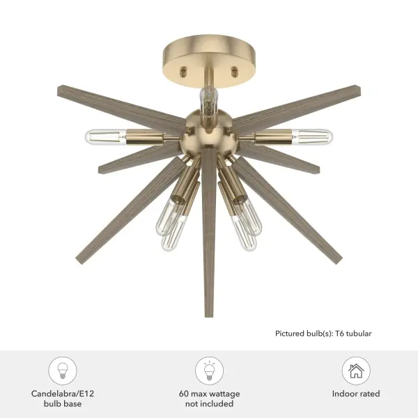 Jupiter Star Eight Light Flush Mount in Alturas Gold - Image 3
