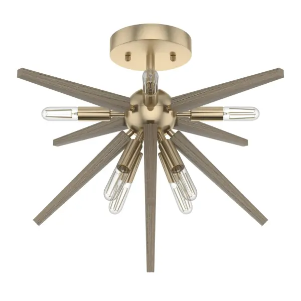 Jupiter Star Eight Light Flush Mount in Alturas Gold - Image 6