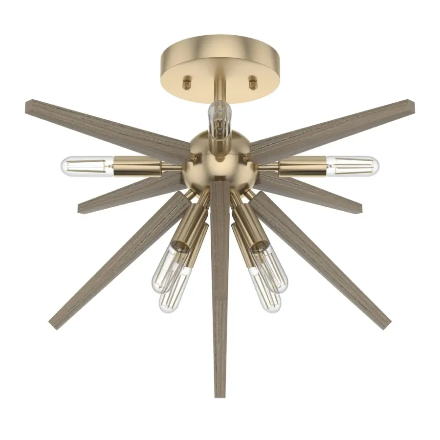 Jupiter Star Eight Light Flush Mount in Alturas Gold - Image 6