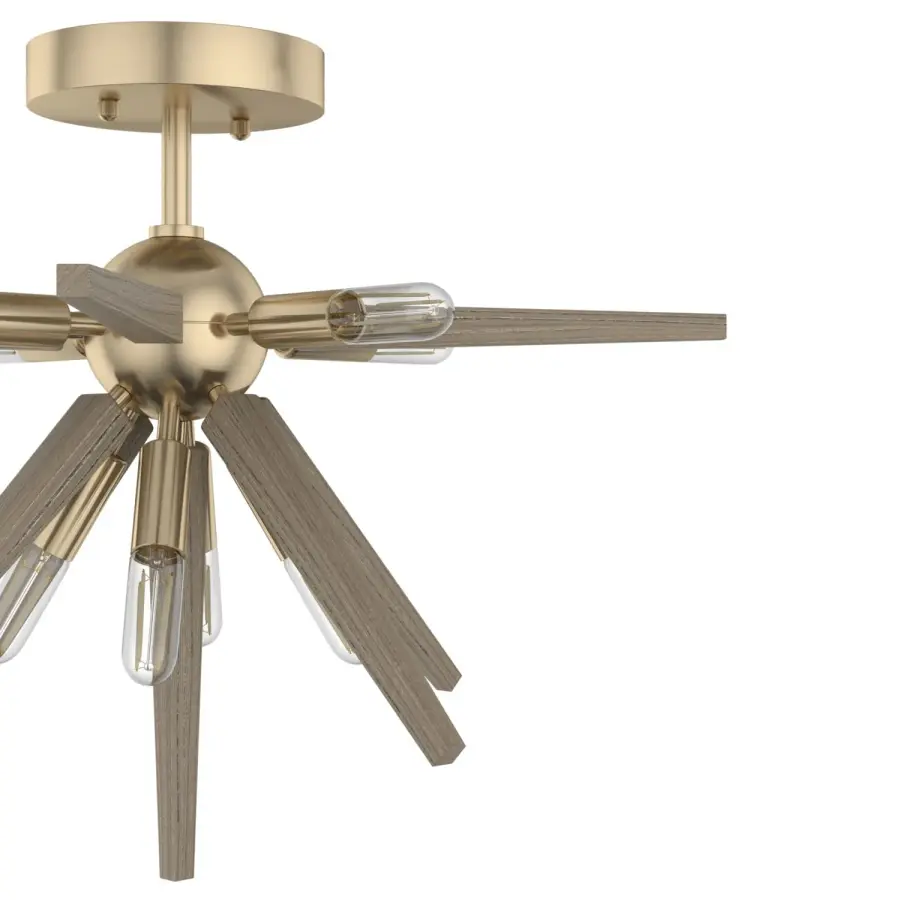 Jupiter Star Eight Light Flush Mount in Alturas Gold - Image 7