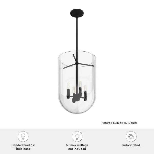 Sacha Four Light Pendant in Natural Black Iron - Image 5