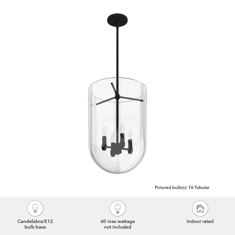 Sacha Four Light Pendant in Natural Black Iron - Image 5