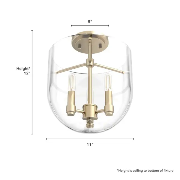 Sacha Three Light Flush Mount in Alturas Gold - Image 12