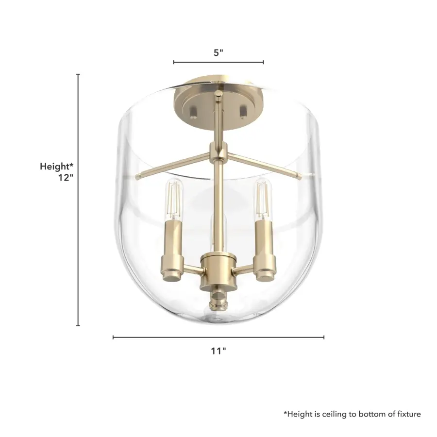Sacha Three Light Flush Mount in Alturas Gold - Image 12