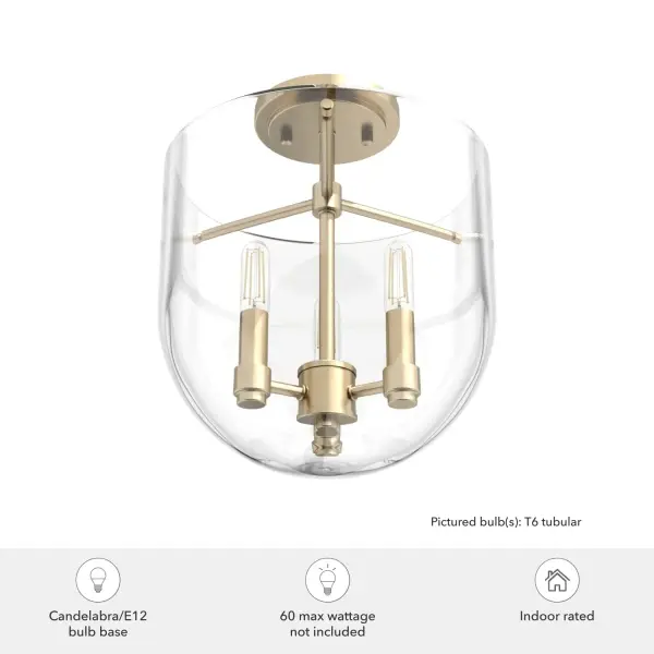 Sacha Three Light Flush Mount in Alturas Gold - Image 9