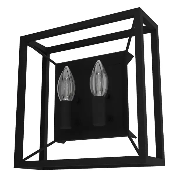 Add a modern edge with the Doherty two-light wall sconce. A versatile fixture damp-rated and ADA-compliant, these sconces brighten any space. Proving functional and elegant, Doherty's classic clean lines easily complement existing d&eacute:cor. Our Doherty collection has a fixture to lighten every space. Rated for indoor spaces exposed to humidity Requires 2 E12 bulbs. Bulbs not included. Up Mount Only INDOOR-DAMP RATED: For use in indoor spaces exposed to humidity like bathrooms and laundry rooms. BULB RECOMMENDATION: Maximum 60 W per light bulb or equivalent LED bulb. Bulbs not included. PICTURED HERE: Match our image using B10 Candle light bulbs. WARRANTY: One-year limited warranty backed by the trusted experts at Hunter. - alternate view