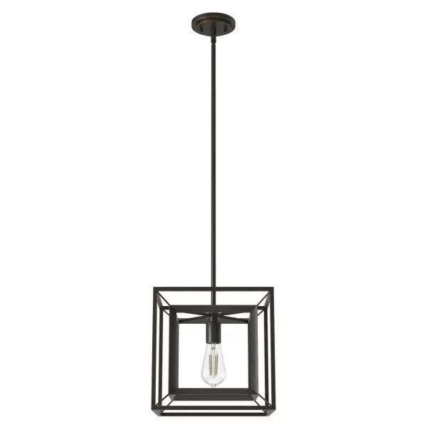 High or low ceilings we have the answer... The Doherty convertible light allows you to retain the sleek, elegant look you love but offers the option of switching from a semi-flush mount to a pendant. The geometric lines and modern simplicity makes it a great fit for your kitchen or dining rooms. Add other lights from the collection for modern elegance throughout your space. Rated for indoor use only Requires 1 E26 bulbs. Bulbs not included. CONVERTIBLE: This veratile pendant easily converts to a semi-flush or flush mount for your changing d&eacute:cor needs. MADE FOR INDOORS: For use in indoor spaces like kitchens, bedrooms, living rooms, dining rooms, and entryways. BULB RECOMMENDATION: Maximum 60 W per light bulb or equivalent LED bulb. Bulbs not included. PICTURED HERE: Match our image using ST64 Edison light bulbs. CUSTOMIZABLE HANGING OPTIONS: With the minimum required downrod, the hanging length is 14 inches. When using all of the included downrod, the maximum hanging length is 67.75 inches. WARRANTY: One-year limited warranty backed by the trusted experts at Hunter.