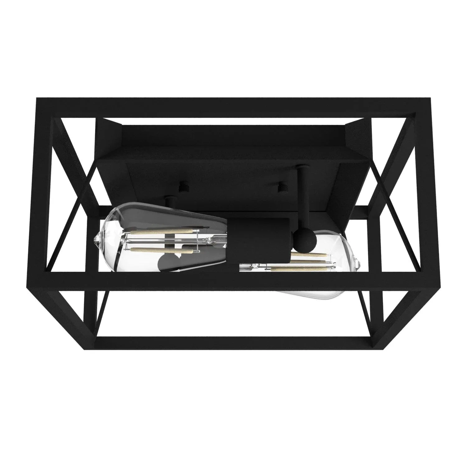 Doherty Two Light Flush Mount in Natural Black Iron