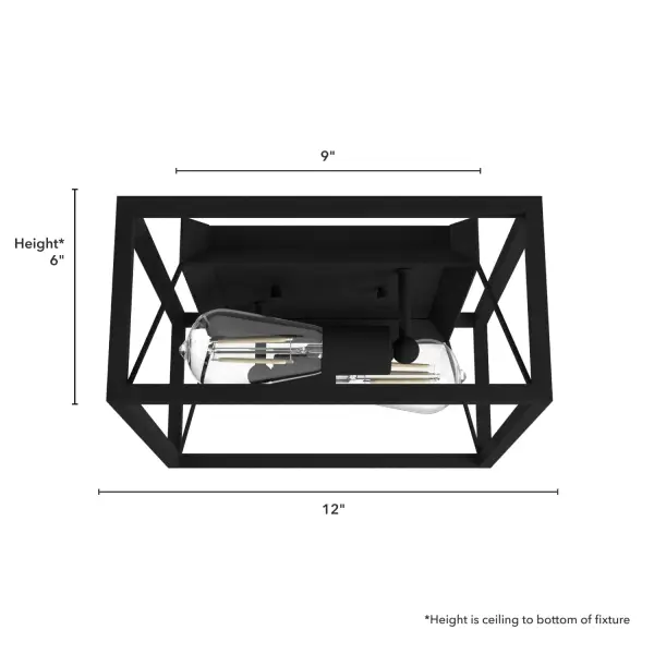Doherty Two Light Flush Mount in Natural Black Iron - Image 3