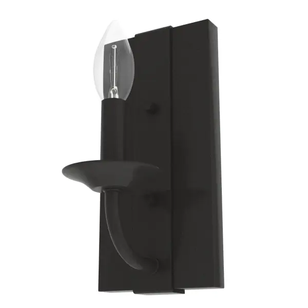 The candle-like shape of the Perch Point wall sconce will create a romantic atmosphere in your bedroom or light a hallway with style. It would also create ambient light next to your bathroom mirror due to its damp rating. Pair with other lights from the Perch Point collection to add touches of mountain modern style to transform your home into a retreat. Rated for indoor spaces exposed to humidity Requires 1 E12 bulbs. Bulbs not included. Up Mount Only INDOOR-DAMP RATED: For use in indoor spaces exposed to humidity like bathrooms and laundry rooms. BULB RECOMMENDATION: Maximum 60 W per light bulb or equivalent LED bulb. Bulbs not included. PICTURED HERE: Match our image using B10 Candle light bulbs. WARRANTY: One-year limited warranty backed by the trusted experts at Hunter. - alternate view